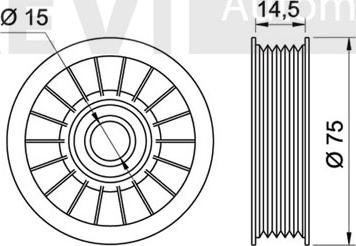 Trevi Automotive TA1380 - Ролик, поликлиновый ремень autosila-amz.com
