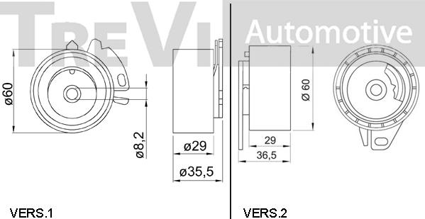 Trevi Automotive TD1505 - Натяжной ролик, зубчатый ремень ГРМ autosila-amz.com