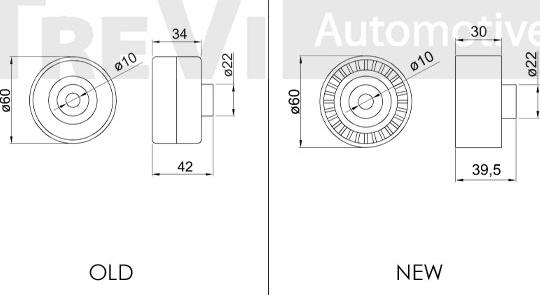 Trevi Automotive TD1105 - Направляющий ролик, зубчатый ремень ГРМ autosila-amz.com