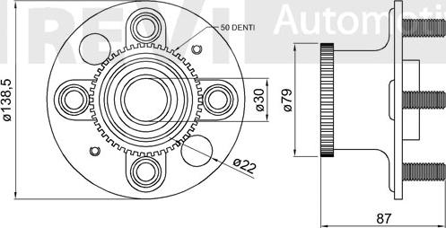 Trevi Automotive WB1993 - Комплект подшипника ступицы колеса autosila-amz.com