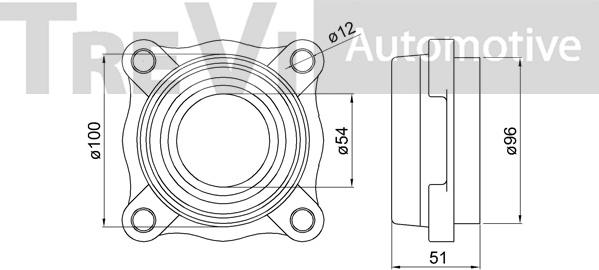 Trevi Automotive WB1074 - Комплект подшипника ступицы колеса autosila-amz.com