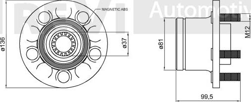 Trevi Automotive WB1877 - Комплект подшипника ступицы колеса autosila-amz.com