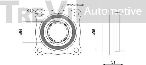 Trevi Automotive WB2299 - Комплект подшипника ступицы колеса autosila-amz.com