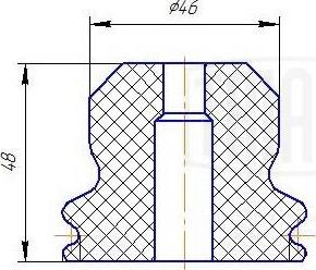 Trialli BCS 1048 - Буфер (отбойник) 1 шт.+кожух 1 шт. (универс. кмпл. d10/h48) PUR (BCS 1048) autosila-amz.com