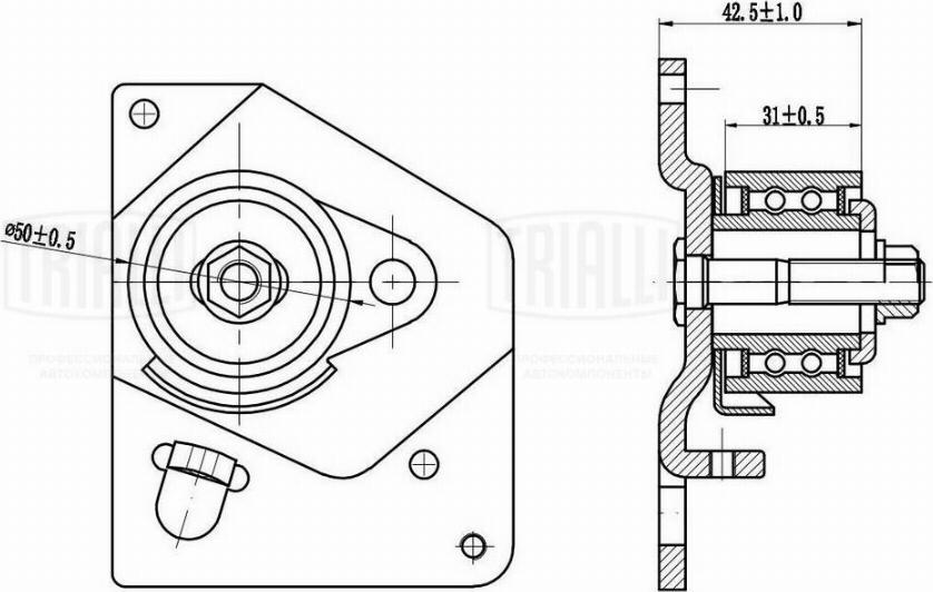 Trialli CM 6044 - ролик ГРМ TRIALLI для а/м Renault Laguna II (01-) 1.9d (натяж.) CM 6044 autosila-amz.com