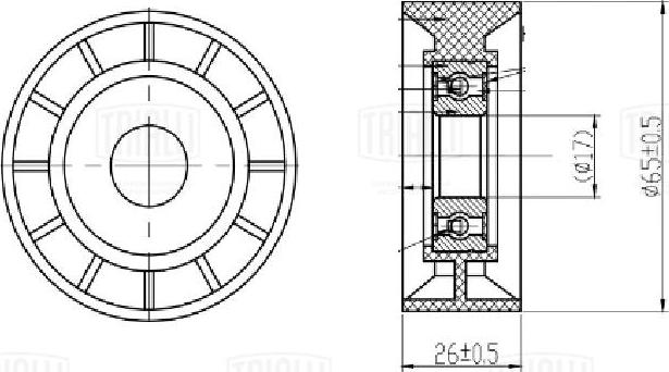 Trialli CM 0955 - Ролик, поликлиновый ремень autosila-amz.com