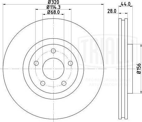 Trialli DF 095118 - Тормозной диск autosila-amz.com