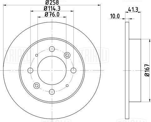 Trialli DF 073302 - Тормозной диск autosila-amz.com