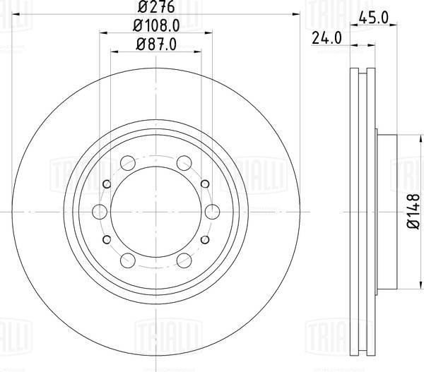 Trialli DF 117404 - Тормозной диск autosila-amz.com