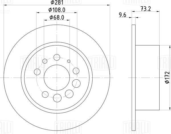 Trialli DF 250129 - Тормозной диск autosila-amz.com