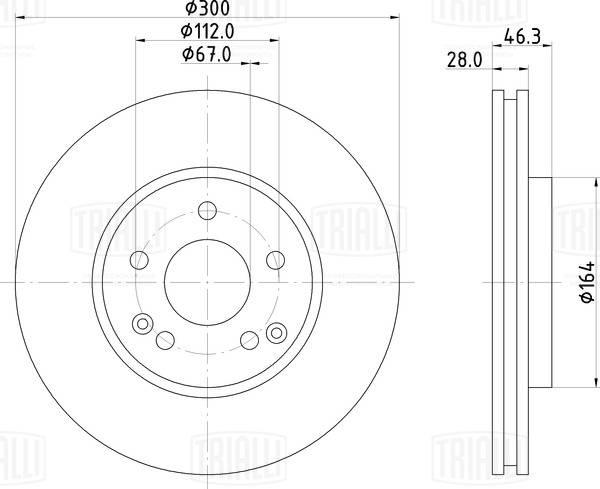 Trialli DF 261514 - Тормозной диск autosila-amz.com