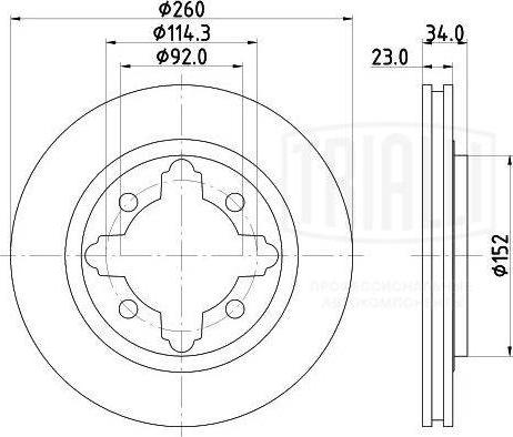 Trialli DF 230104 - Тормозной диск autosila-amz.com