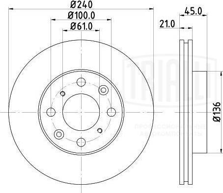 Trialli DF 230110 - Тормозной диск autosila-amz.com