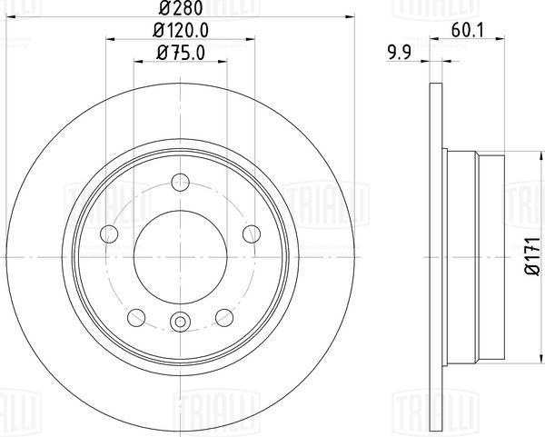 Trialli DF 270058 - Тормозной диск autosila-amz.com