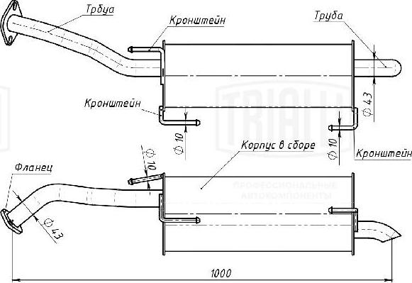 Trialli EMM 1305 - Глушитель выхлопных газов, конечный autosila-amz.com