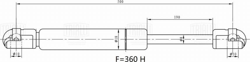 Trialli GS 1410 - Газовая пружина, упор autosila-amz.com