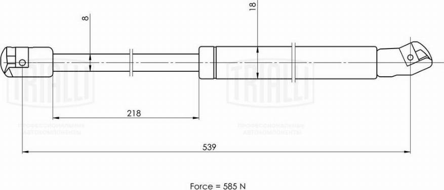 Trialli GS 1021 - Упор газовый (амортизатор) для а/м Ford Mondeo IV (07-) универс. (крышки багажника) (GS 1021) autosila-amz.com