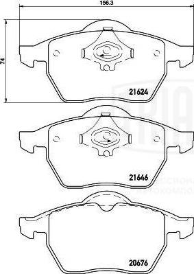 Trialli PF 4162 - Колодки торм. для а/м Audi A4 (B5) (94-) диск. перед. т/с Ate 156x74mm (PF 4162) autosila-amz.com