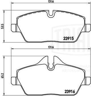 Trialli PF 4137 - Колодки торм. для а/м BMW 1 (E81/87) (04-)/Mini Cooper (06-) диск. перед. (с датчиком) (PF 4137) autosila-amz.com