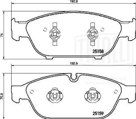 Trialli PF 4173 - Колодки торм. TRIALLI Audi A6 (11-) диск. пер. т/с Ate в компл. с 2-мя датч. autosila-amz.com
