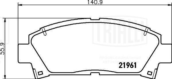 Trialli PF 4353 - Тормозные колодки, дисковые, комплект autosila-amz.com