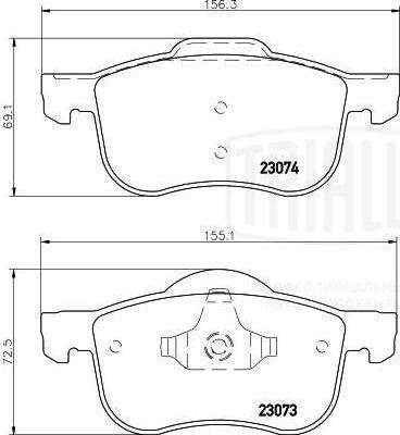 Trialli PF 4369 - Тормозные колодки, дисковые, комплект autosila-amz.com