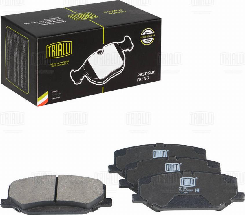 Trialli PF 4331 - Тормозные колодки, дисковые, комплект autosila-amz.com