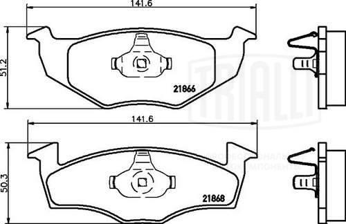 Trialli PF 4375 - Тормозные колодки, дисковые, комплект autosila-amz.com