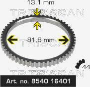 Triscan 8540 16401 - Зубчатое кольцо для датчика ABS autosila-amz.com