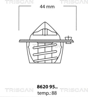 Triscan 8620 9588 - Термостат охлаждающей жидкости / корпус autosila-amz.com