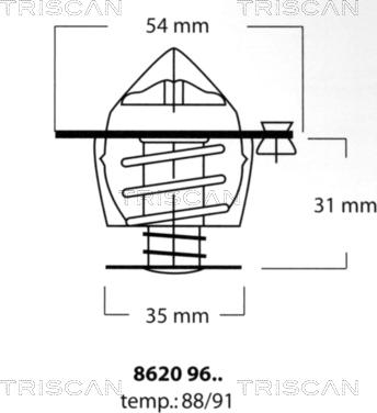 Triscan 8620 9691 - Термостат охлаждающей жидкости / корпус autosila-amz.com