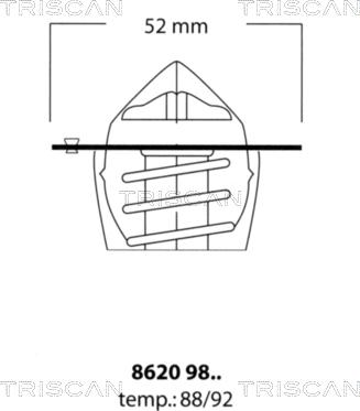 Triscan 8620 9892 - Термостат охлаждающей жидкости / корпус autosila-amz.com