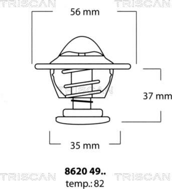 Triscan 8620 4982 - Термостат охлаждающей жидкости / корпус autosila-amz.com