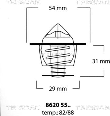 Triscan 8620 5588 - Термостат охлаждающей жидкости / корпус autosila-amz.com