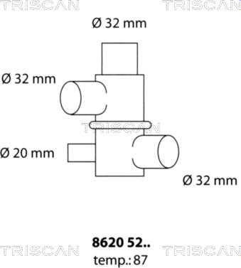 Triscan 8620 5287 - Термостат охлаждающей жидкости / корпус autosila-amz.com
