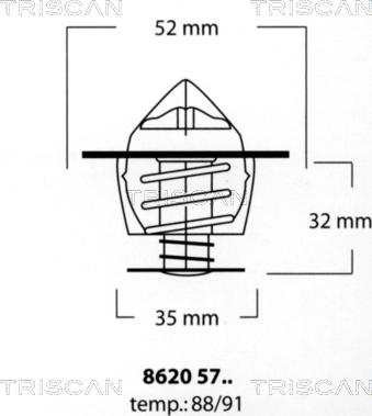 Triscan 8620 5791 - Термостат охлаждающей жидкости / корпус autosila-amz.com