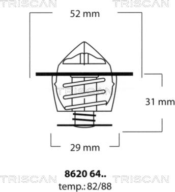 Triscan 8620 6482 - Термостат охлаждающей жидкости / корпус autosila-amz.com