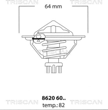 Triscan 8620 6082 - Термостат охлаждающей жидкости / корпус autosila-amz.com