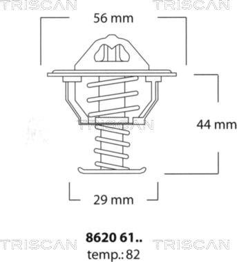 Triscan 8620 6182 - Термостат охлаждающей жидкости / корпус autosila-amz.com