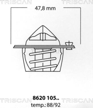 Triscan 8620 10592 - термостат Opel autosila-amz.com
