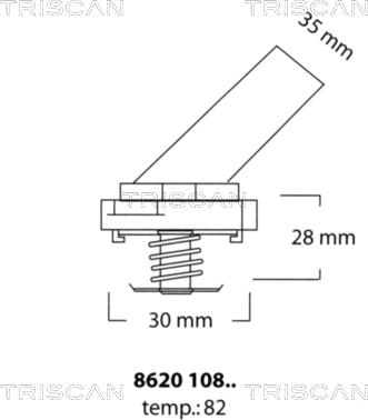 Triscan 8620 10882 - Термостат охлаждающей жидкости / корпус autosila-amz.com
