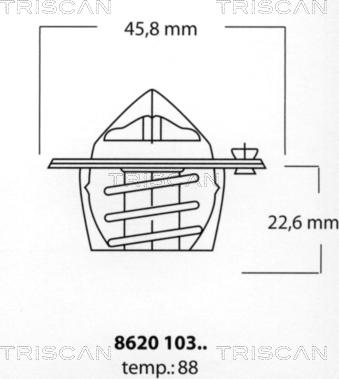 Triscan 8620 10388 - Термостат охлаждающей жидкости / корпус autosila-amz.com