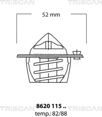 Triscan 8620 11582 - Термостат охлаждающей жидкости / корпус autosila-amz.com