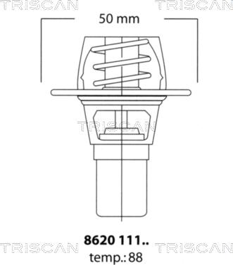 Triscan 8620 11191 - Термостат охлаждающей жидкости / корпус autosila-amz.com