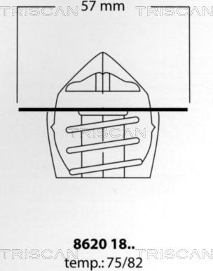 Triscan 8620 1882 - Термостат охлаждающей жидкости / корпус autosila-amz.com