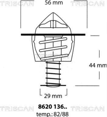 Triscan 8620 13688 - Термостат охлаждающей жидкости / корпус autosila-amz.com