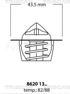 Triscan 8620 1382 - Термостат охлаждающей жидкости / корпус autosila-amz.com