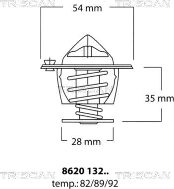 Triscan 8620 13292 - Термостат охлаждающей жидкости / корпус autosila-amz.com