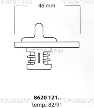 Triscan 8620 12191 - Термостат охлаждающей жидкости / корпус autosila-amz.com