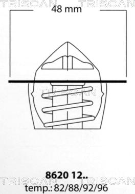 Triscan 8620 1282 - Термостат охлаждающей жидкости / корпус autosila-amz.com